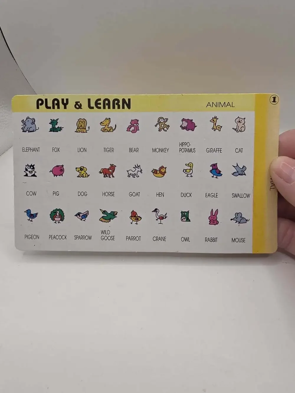Vintage Play & Learn Animal Educational Toy - comes w 1 card